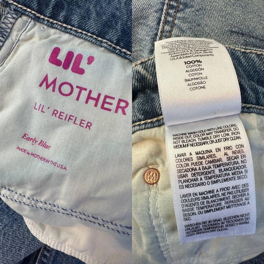 MOTHER Lil Reifler Straight Leg Jeans 33 Early Blue Medium Wash Denim 28.5 - Picture 10 of 16